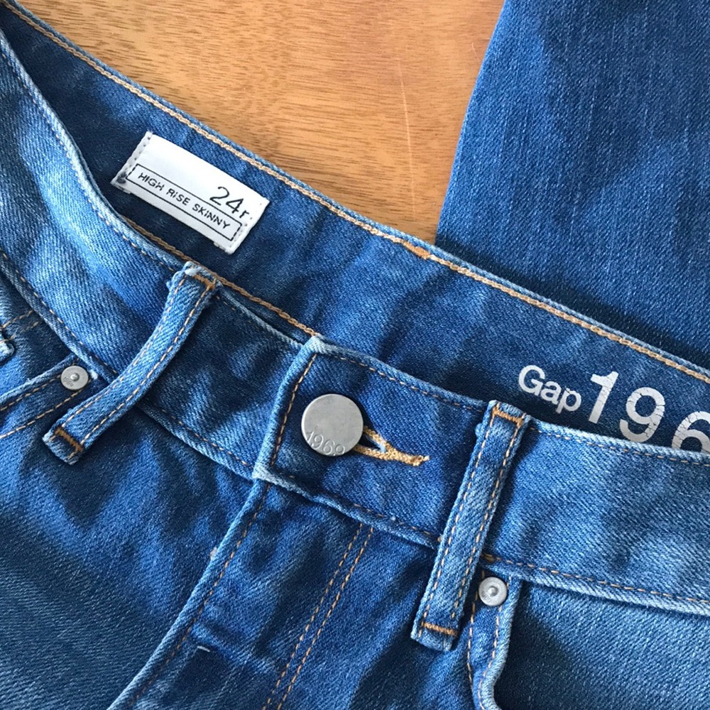 Gap high rise skinny jeans.